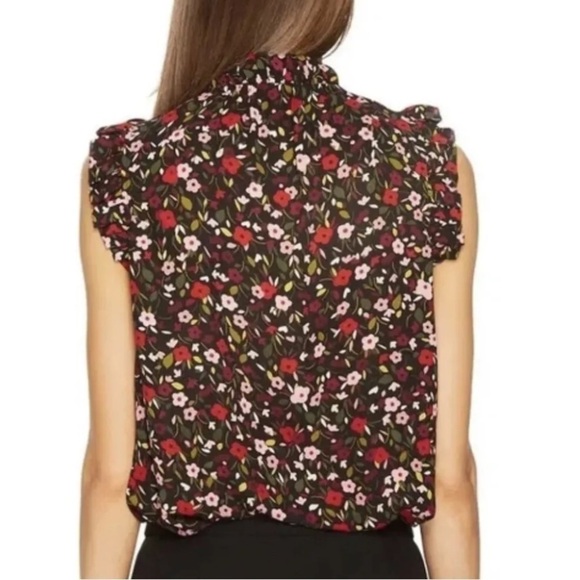 Kate Spade Floral Ruffle Trim Blouse/Top - Picture 3 of 17